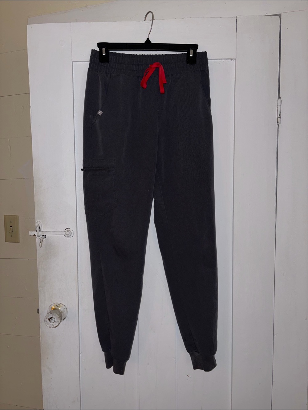 Women’s Charcoal Jogger Pants with Red Drawstring